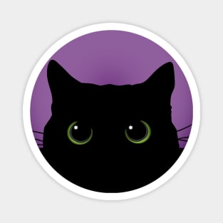 Peek-a-Boo Black Cat (Purple) Magnet